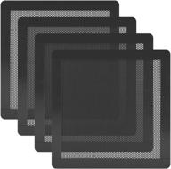 hfeix 140mm pc fan dust filter 4-pack: magnetic frame, fine pvc mesh, 5.51 x 5.51 inches, black logo