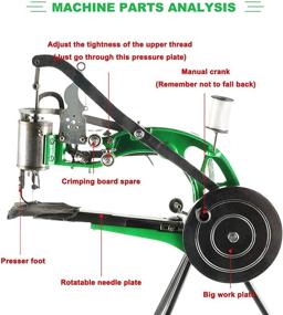 img 3 attached to 🧵 Heavy-Duty Leather Sewing Machine by IRONWALLS - Manual Hand Cobbler Shoe Stitching Repair Mending Machine with Dual Cotton Nylon Line. Ideal for Bags, Tents, Clothes, Quilts, Coats, and Trousers.