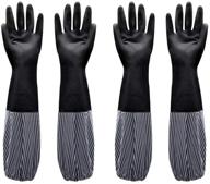 🧤 upwsma 2pcs kitchen dishwashing gloves - wear-resistant, waterproof, reusable - black, size large logo