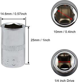 img 3 attached to 🔧 Высококачественное гнездо с шестигранной головкой 10 мм по метрике 1/4 дюйма привода 6 точек, Cr-V 4 штуки от VictorsHome: максимальная прочность и точность