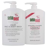 🧴 sebamed everyday shampoo and liquid face & body wash value bundle pack (1 liter) - ideal for all hair types and sensitive scalp logo