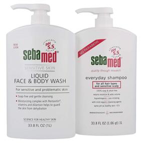 img 3 attached to 🧴 Sebamed Everyday Shampoo and Liquid Face & Body Wash Value Bundle Pack (1 Liter) - Ideal for All Hair Types and Sensitive Scalp