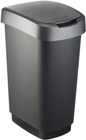 img 4 attached to 🗑️ Rotho 7545008 Twist Bin - PP, Black/Anthracite, 40.10 x 29.8 x 60.2 cm