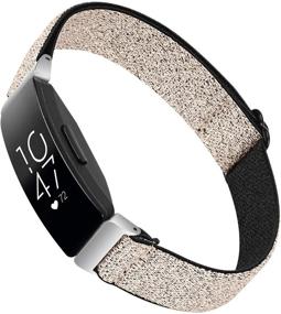 img 4 attached to 🌟 Joyozy Эластичные браслеты: Блестящие золотые ремешки для Fitbit Inspire/Inspire 2/Inspire HR/Ace 2 - Регулируемые, мягкие браслеты для женщин и мужчин.