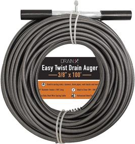 img 4 attached to 📦 Easy Twist Drain Auger by Drainx - Flexible Plumbing Cables for Efficient Drainage Clog Cleaning - Includes Storage Bag, Protective Gloves - 3/8" Diameter, 100 FT