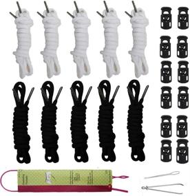 img 4 attached to 🩴 Joycoco 12 Pack Replacement Drawstrings for Sweatpants, Shorts, Hoodies, and More - 51" Long (15-pack) with Threaders and Plastic Cord Locks