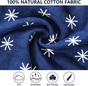 img 3 attached to 🌨️ Warm Snowflakes Cotton Blanket - Soft, Pre-Washed Throw Blanket, 68×88 Inches, Breathable for Couch Bed - Cozy All-Season Navy Blanket for Adults