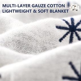 img 2 attached to 🌨️ Warm Snowflakes Cotton Blanket - Soft, Pre-Washed Throw Blanket, 68×88 Inches, Breathable for Couch Bed - Cozy All-Season Navy Blanket for Adults