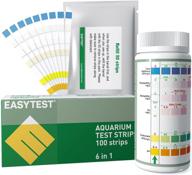 aquarium test strips - easytest 6-in-1 kit for freshwater and saltwater monitoring: nitrate, nitrite, chlorine, carbonate hardness, ph; includes ammonia test strips logo