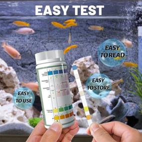 img 1 attached to Aquarium Test Strips - EASYTEST 6-in-1 Kit for Freshwater and Saltwater Monitoring: Nitrate, Nitrite, Chlorine, Carbonate Hardness, pH; Includes Ammonia Test Strips