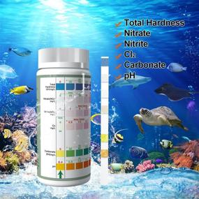 img 2 attached to Aquarium Test Strips - EASYTEST 6-in-1 Kit for Freshwater and Saltwater Monitoring: Nitrate, Nitrite, Chlorine, Carbonate Hardness, pH; Includes Ammonia Test Strips