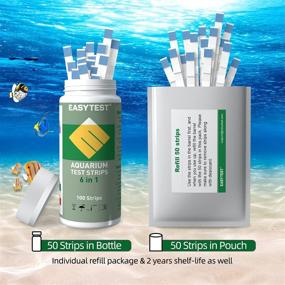 img 3 attached to Aquarium Test Strips - EASYTEST 6-in-1 Kit for Freshwater and Saltwater Monitoring: Nitrate, Nitrite, Chlorine, Carbonate Hardness, pH; Includes Ammonia Test Strips
