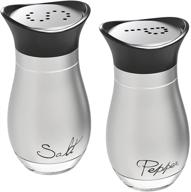 🧂 2-pack 4-ounce salt and pepper shakers set: ideal kitchen and dining room accessories (silver) logo