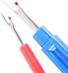 img 2 attached to 🧵 Colorful Assortment of 5 Seam Rippers - Thread Remover Kit with 2 Large and 2 Small Handy Stitch Rippers, including 1 Scissors for Effortlessly Removing Unwanted Hems and Seams in Sewing Projects