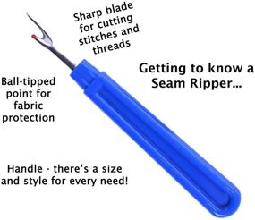 img 3 attached to 🧵 Colorful Assortment of 5 Seam Rippers - Thread Remover Kit with 2 Large and 2 Small Handy Stitch Rippers, including 1 Scissors for Effortlessly Removing Unwanted Hems and Seams in Sewing Projects