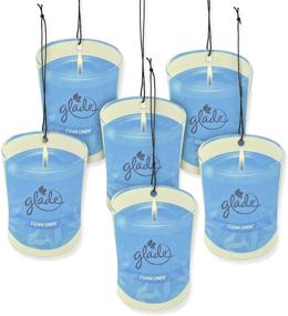 img 2 attached to 🕯️ 6-Pack Candle Design Glade Car Air Freshener - Clean Linen Scent