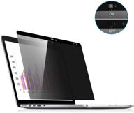 🔒 pys macbook pro 15 privacy screen filter with webcam cover - protection shield for macbook pro 15.4 inch (late 2016-2019 including touch bar), anti-spy privacy screen protector, perfect fit logo