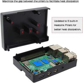 img 3 attached to 🖥️ Geekworm Raspberry Pi 4 Aluminum Case with Passive Cooling and Heavy-Duty Heatsink for Raspberry Pi 4 Model B/Pi 4B Only (P171)