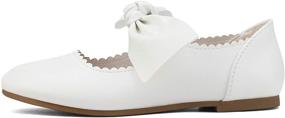 img 1 attached to Adorable and Stylish: DREAM PAIRS Girls Ballerina Flats with Mary Jane Front Bow for Dressy Occasions