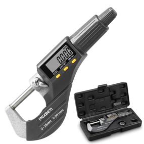 img 4 attached to 📏 Digital Micrometer: High Precision Inch/Metric Thickness Measuring Tool with 0.00005"/0.001mm Resolution and Protective Case - Includes Extra Battery