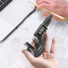 img 3 attached to 📏 Digital Micrometer: High Precision Inch/Metric Thickness Measuring Tool with 0.00005"/0.001mm Resolution and Protective Case - Includes Extra Battery