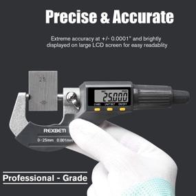 img 2 attached to 📏 Digital Micrometer: High Precision Inch/Metric Thickness Measuring Tool with 0.00005"/0.001mm Resolution and Protective Case - Includes Extra Battery