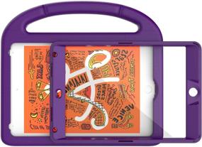 img 2 attached to 📱 BMOUO Kids Case for New iPad Mini 5 2019 / Mini 4 2015 - Protective Shockproof Cover with Screen Protector and Convertible Stand - Purple