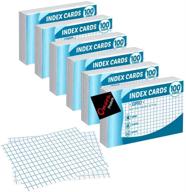 omura grid index cards 3x5 - white, 6 packs of 100 sheets – efficient organization tool! logo