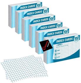 img 1 attached to Omura Grid Index Cards 3x5 - White, 6 Packs of 100 Sheets – Efficient Organization Tool!