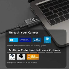 img 3 attached to 📹 Aoslen 1080P 60fps Audio Video Capture Card for Gaming, Streaming, Teaching, Video Conference, Live Broadcasting - HDMI to USB 2.0 Record to DSLR Camcorder, Action Cam, Computer