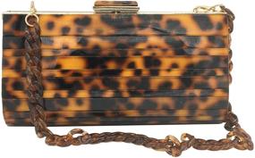 img 4 attached to 🐆 Women's Acrylic Leopard Print Clutches & Evening Bags - Fashionable Party Dinner Purses & Handbags