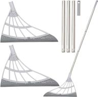 🧹 2-pack multifunction magic broom: indoor silicone sweeper, glass wiper, adjustable mop | floor cleaning tools, windows scraper, pet hair sweeping brush (grey) logo