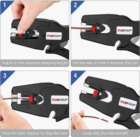 img 2 attached to TUBTAP Wire Stripper: Single-Conductor 7-32 AWG Stranded/Solid Wire, Automatic Strip Length 0.25-0.75 inches. Versatile for Various Wire Types.