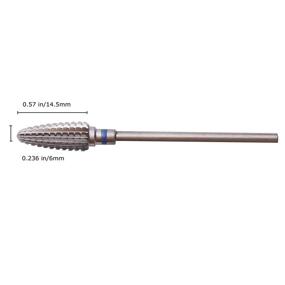 img 2 attached to Silver Medium Carbide Nail Bit for Acrylic Nails or Gel Polish - MZCMSL, Large Cone Shape, Professional 3/32 Shank Efile Bit