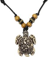 handcrafted resin pendant necklace with wood beads and adjustable cotton wax rope cord logo