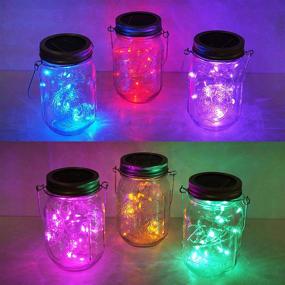 img 4 attached to 🌞 Solar Powered Multicolor Mason Jar Fairy Lights for Elegant Wedding and Festive Outdoor Décor - Transform Your Patio, Garden, and Party with Warm White Illumination