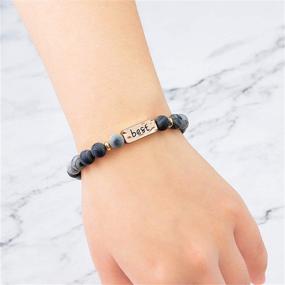 img 2 attached to 🔥 YINI 3 Pcs Volcanic Stone Friendship Bracelets: Natural, Handmade, Beaded Stretch Bracelets (bra000001)