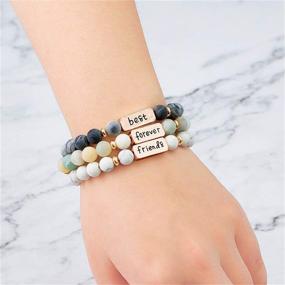 img 3 attached to 🔥 YINI 3 Pcs Volcanic Stone Friendship Bracelets: Natural, Handmade, Beaded Stretch Bracelets (bra000001)