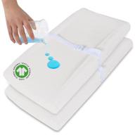 🧺 2 pack waterproof cream white changing pad covers - ultra soft organic cotton changing pad cover/change table cover sheets - 100% organic logo