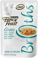 🐱 fancy feast classic broths: chicken & vegetables supplemental cat food pouches, 1.4-oz, case of 8 - premium quality treat for your feline companion! логотип