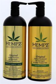 img 1 attached to 🌿 Hempz Pure Herbal Extracts Original Herbal Shampoo & Conditioner 33.8oz Bundle: Repair and Nourish Damaged and Color Treated Hair