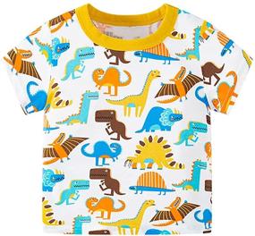img 3 attached to LuckyCandy Toddler Boys T-Shirts: 2-Pack Dinosaur Cotton Clothes for 2-7 Years
