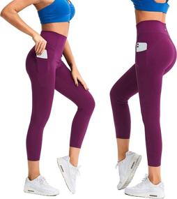 img 3 attached to 🩳 Solavia Women's High Waist Leggings with Pockets, Tummy Control Yoga Pants, 7/8 Length - Enhanced SEO