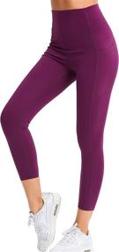 img 4 attached to 🩳 Solavia Women's High Waist Leggings with Pockets, Tummy Control Yoga Pants, 7/8 Length - Enhanced SEO