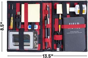img 2 attached to 📚 Эластичный органайзер книг Strapbook с сетчатым узором - красный | Идеальное хранение для путешествий электронных аксессуаров, кабелей, зарядных устройств и многое другое