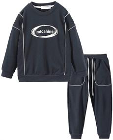 img 4 attached to LittleSpring Fashion Letter Sweatshirt Jogger Boys' Clothing