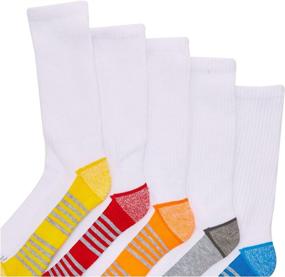 img 1 attached to 🧦 Fruit of the Loom Big Boys' 10 Pack Crew Socks, Assorted Colors, Shoe Size 3-9 - High-Quality & Comfortable Socks for Kids