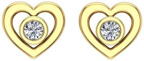 img 2 attached to 💎 Heart-Shaped Diamond Stud Earrings for Girls-Women | 10K Solid Gold, 0.10 ct t.w. | Comes with Gift Box and Authenticity Cards