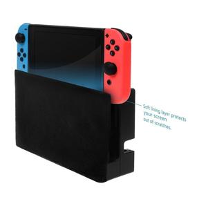 img 3 attached to 🎮 Nintendo Switch Dust Cover with Soft Velvet Lining - Anti-Scratch Sleeve Pad for Charging Dock (Black)