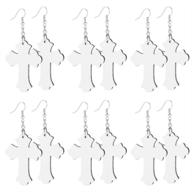 🔥 premium sublimation earring blanks: heat transfer wire hooks for jewelry diy craft - pack of 6 pairs logo